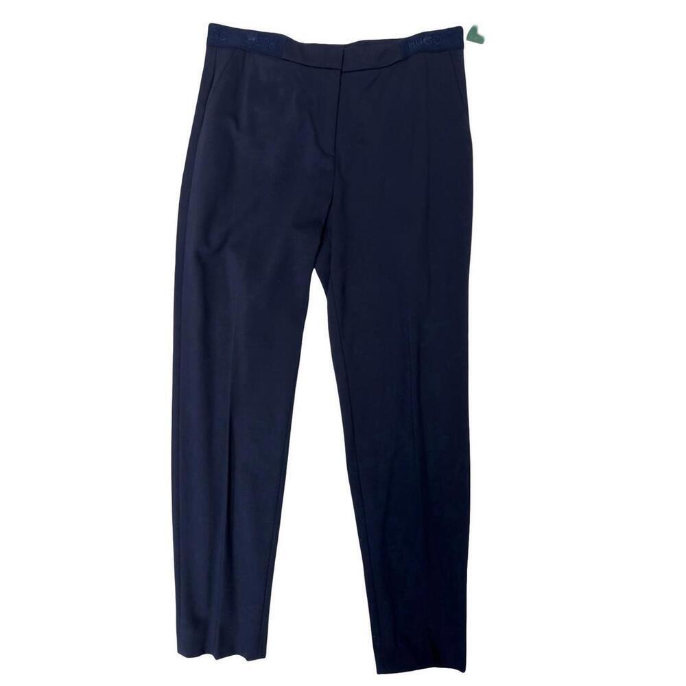 Hugo Boss Hefena Elastic Waist Trousers Dress Pants Navy Size US 6